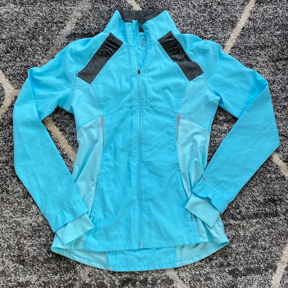 Champion Lightweight Fitness Zip Up: Blue/Small
